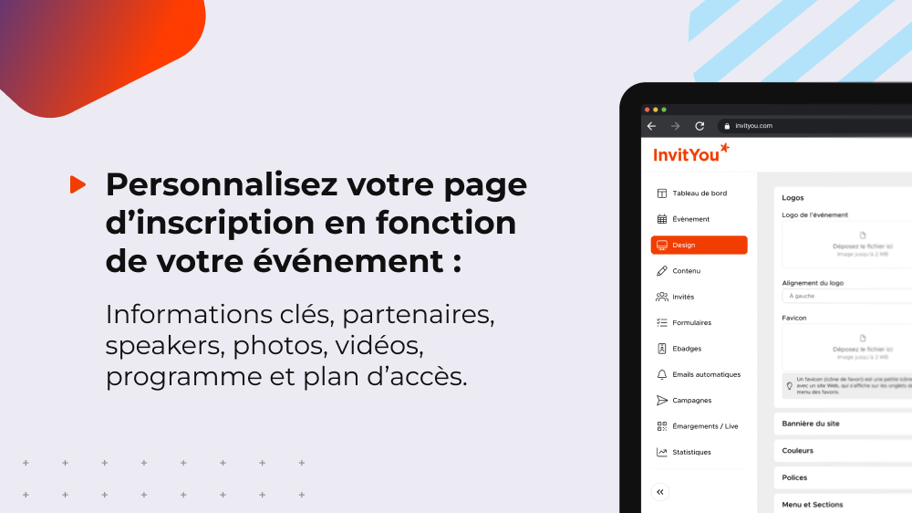 Page d’inscription personnalisable d’événement.